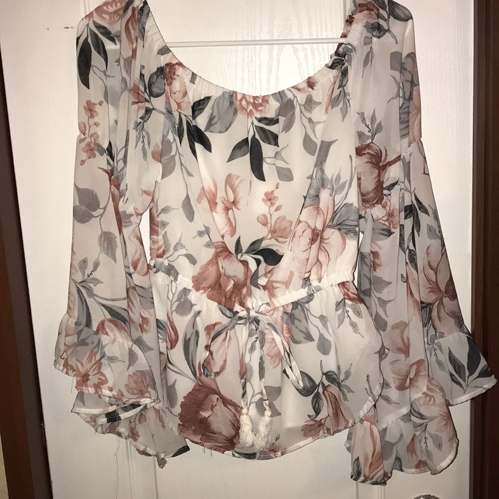 Floral,off the shoulder,dressy top